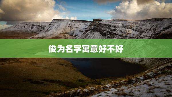 俊为名字寓意好不好