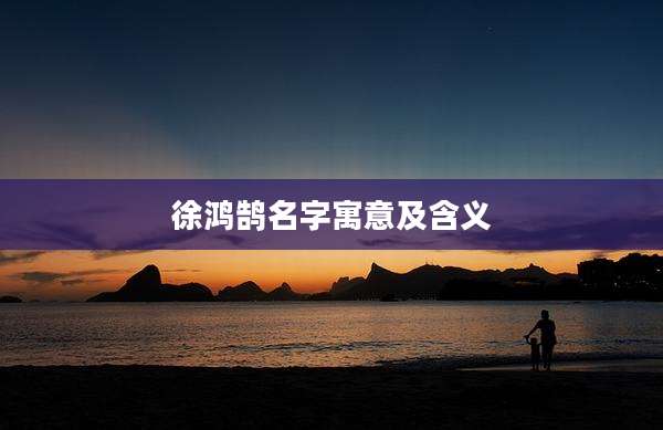 徐鸿鹄名字寓意及含义