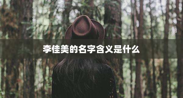 李佳美的名字含义是什么