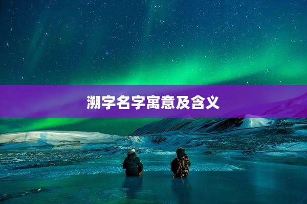 溯字名字寓意及含义
