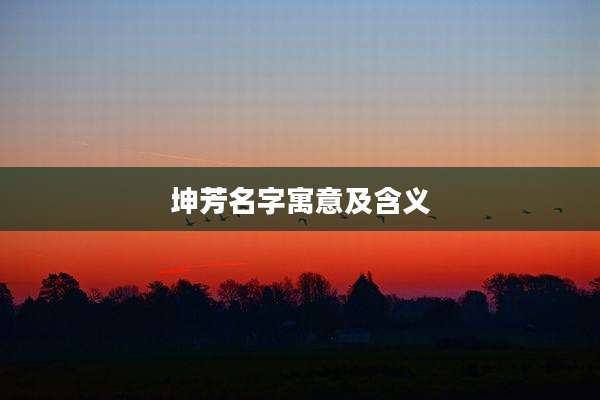 坤芳名字寓意及含义