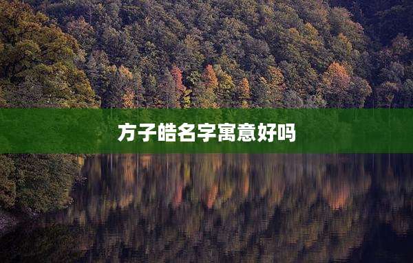 方子皓名字寓意好吗