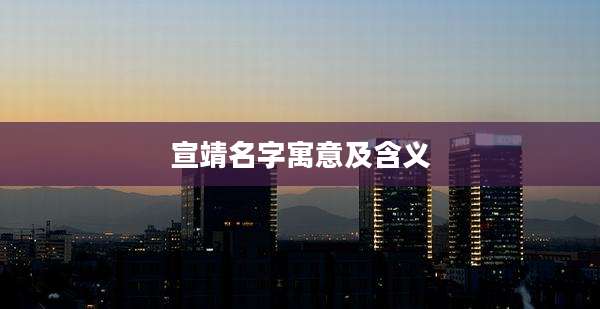 宣靖名字寓意及含义
