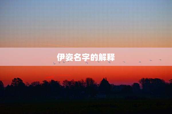 伊姿名字的解释