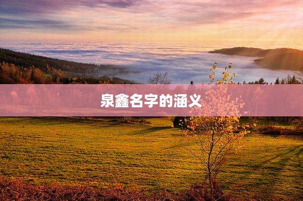 泉鑫名字的涵义