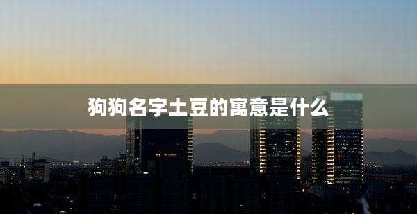 狗狗名字土豆的寓意是什么