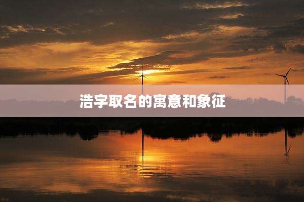 浩字取名的寓意和象征