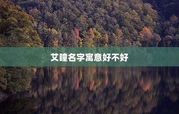 艾瞳名字寓意好不好