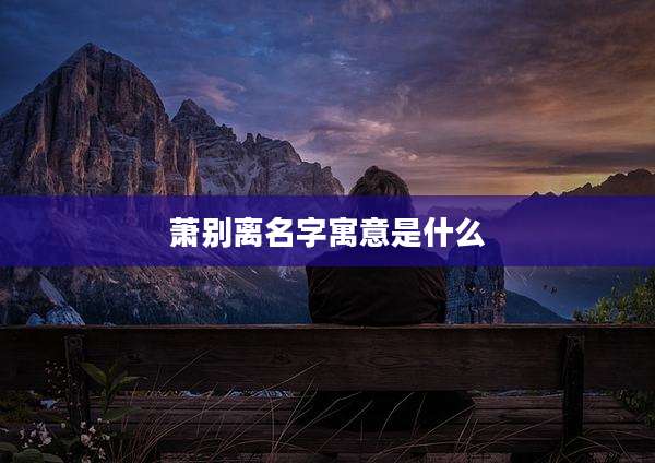 萧别离名字寓意是什么