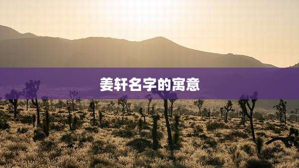 姜轩名字的寓意