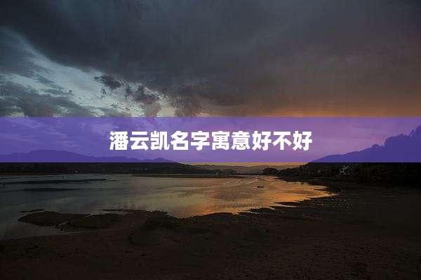 潘云凯名字寓意好不好