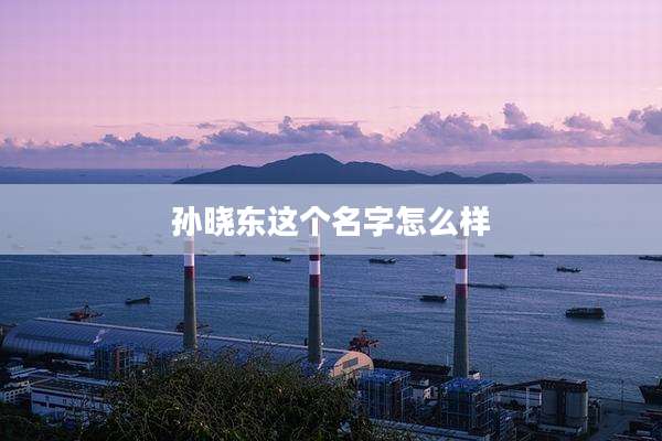 孙晓东这个名字怎么样