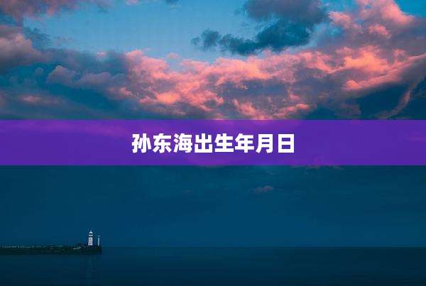 孙东海出生年月日