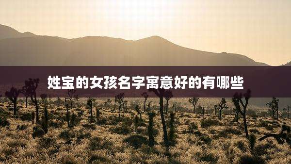 姓宝的女孩名字寓意好的有哪些