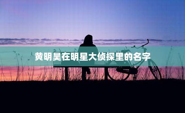 黄明昊在明星大侦探里的名字