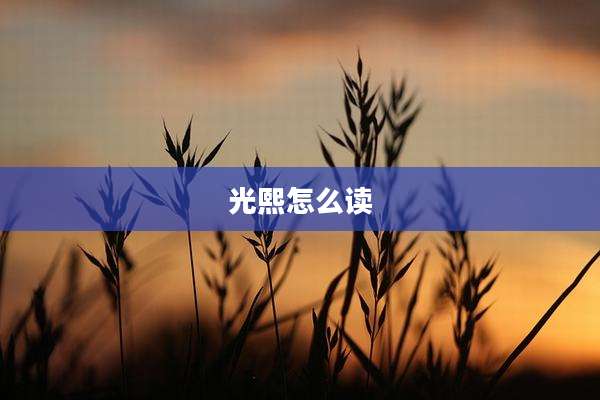 光熙怎么读