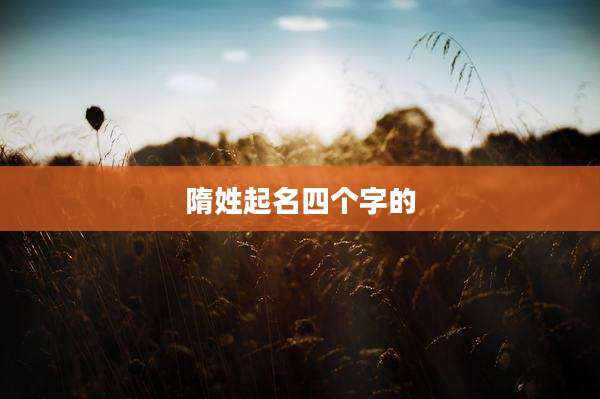 隋姓起名四个字的
