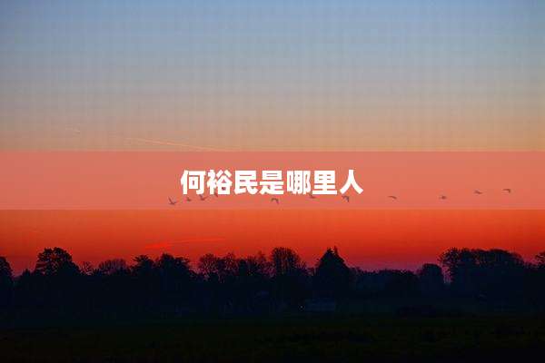 何裕民是哪里人