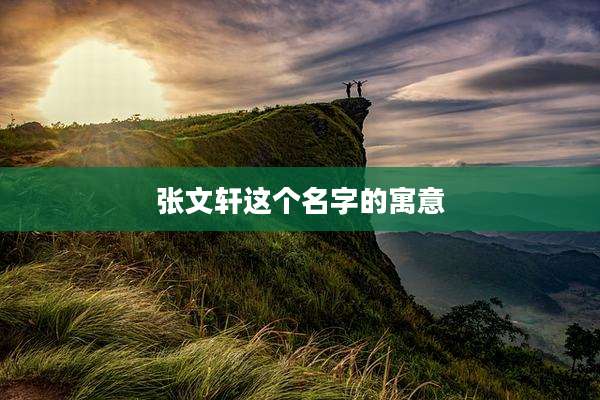 张文轩这个名字的寓意