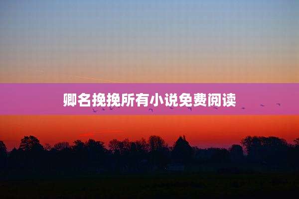 卿名挽挽所有小说免费阅读