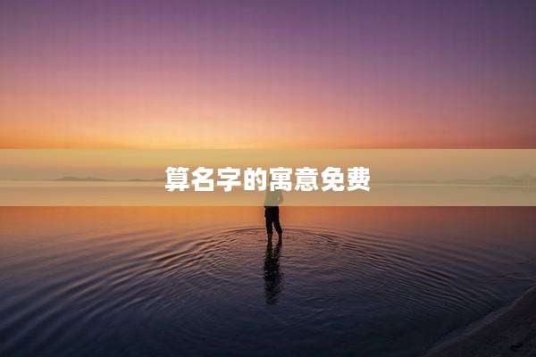 算名字的寓意免费