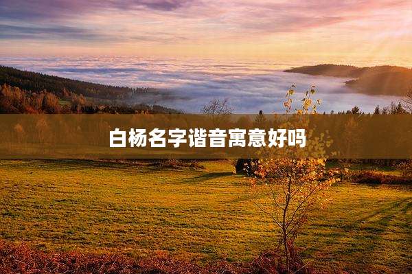 白杨名字谐音寓意好吗