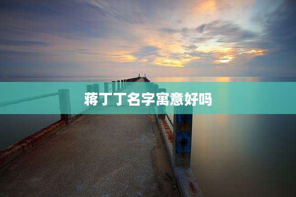 蒋丁丁名字寓意好吗