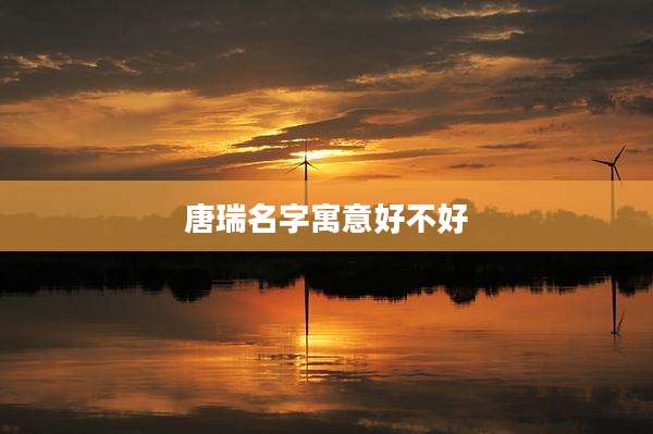 唐瑞名字寓意好不好