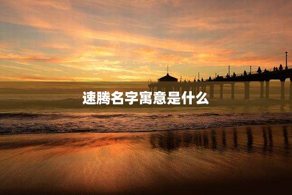 速腾名字寓意是什么