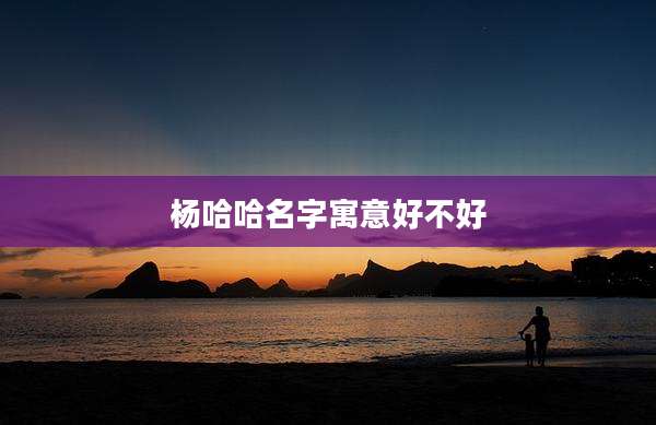 杨哈哈名字寓意好不好