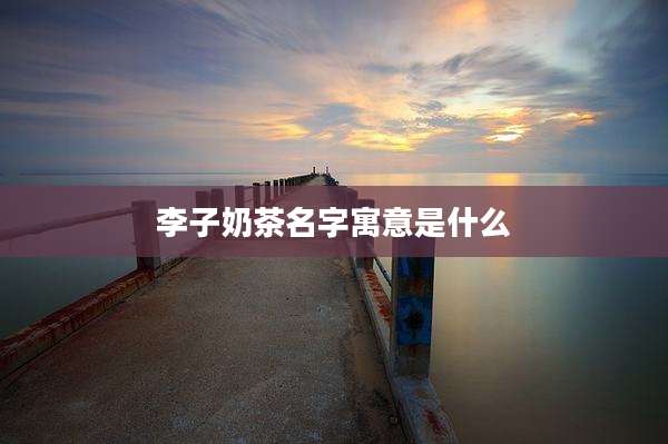 李子奶茶名字寓意是什么
