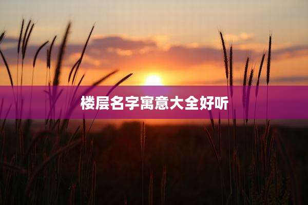 楼层名字寓意大全好听