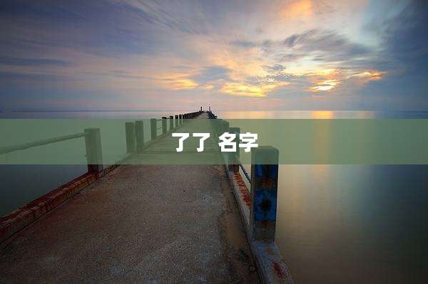 了了 名字