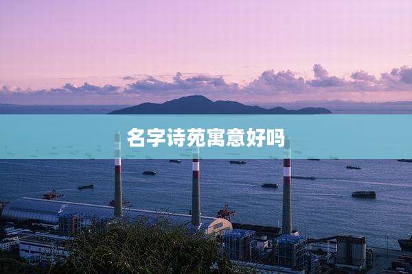 名字诗苑寓意好吗