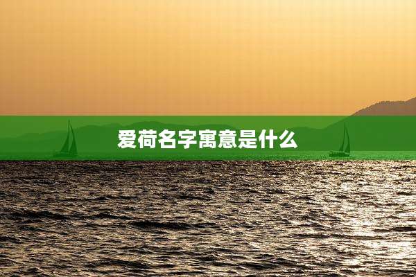 爱荷名字寓意是什么