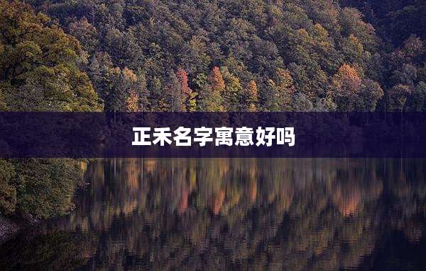 正禾名字寓意好吗