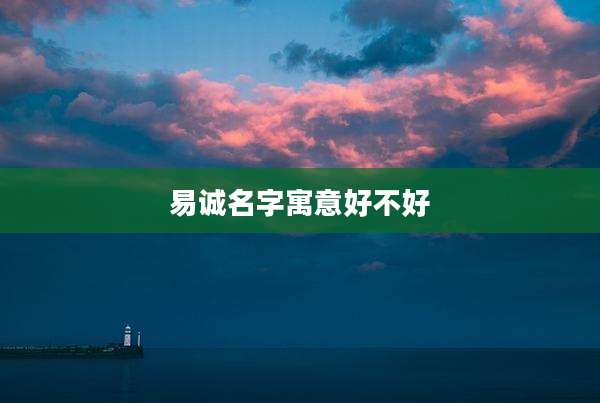 易诚名字寓意好不好