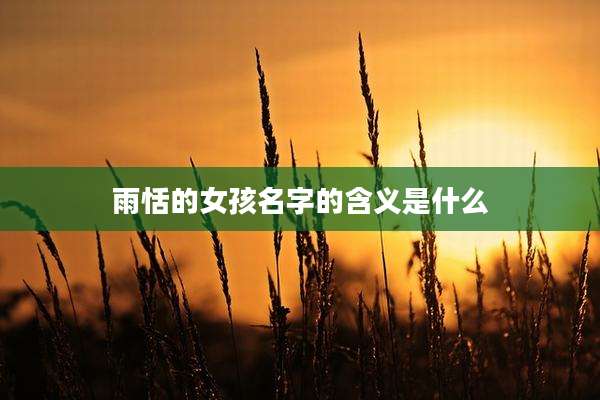 雨恬的女孩名字的含义是什么