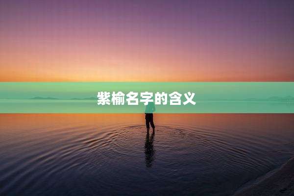 紫榆名字的含义