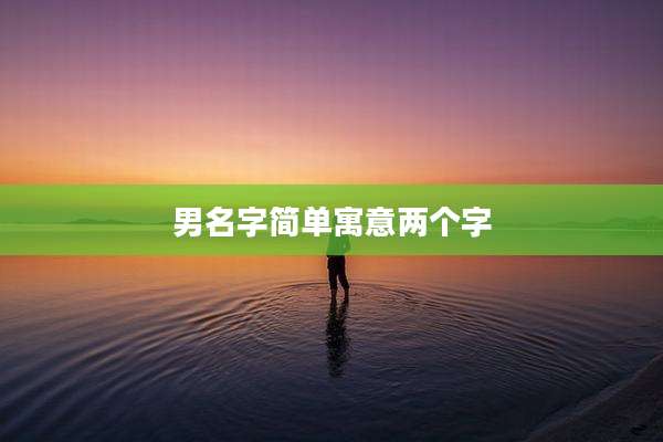 男名字简单寓意两个字
