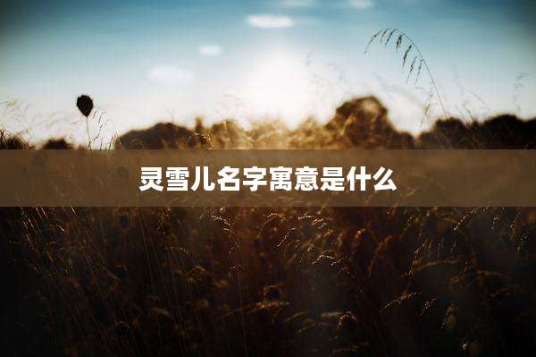 灵雪儿名字寓意是什么
