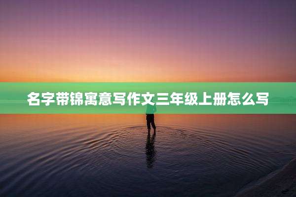 名字带锦寓意写作文三年级上册怎么写