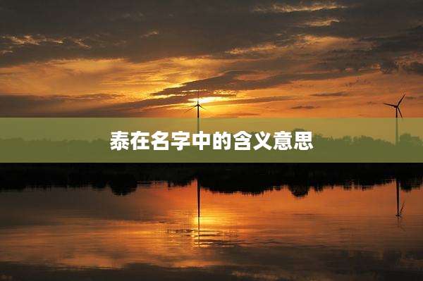 泰在名字中的含义意思