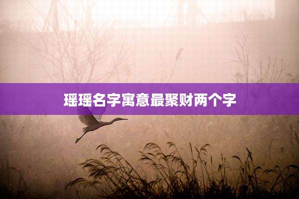 瑶瑶名字寓意最聚财两个字