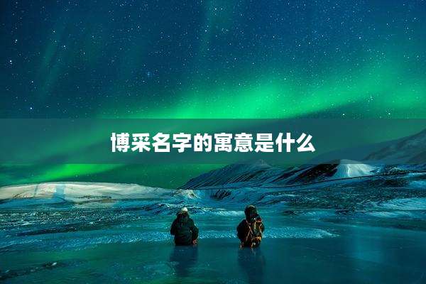博采名字的寓意是什么