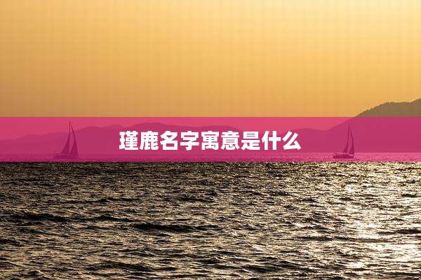 瑾鹿名字寓意是什么