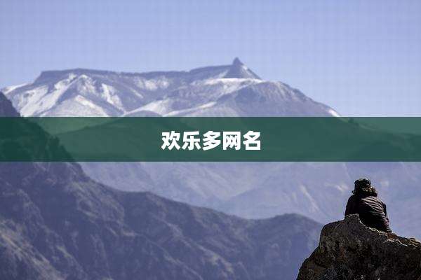 欢乐多网名