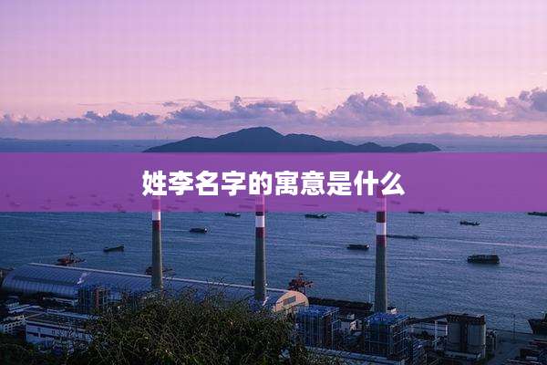 姓李名字的寓意是什么
