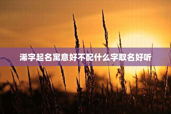 浠字起名寓意好不配什么字取名好听