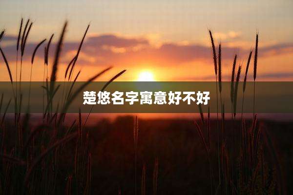 楚悠名字寓意好不好
